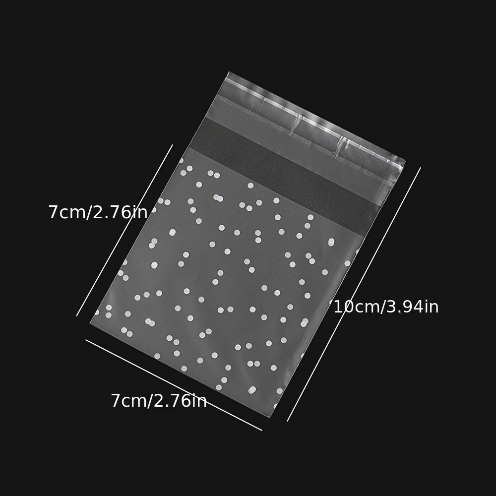 Image of 100pcs White Polka Dot Frosted Self-adhesive Bags Jewelry Packaging Bags Diy Homemade String Necklace Packaging Display Retail Accessories