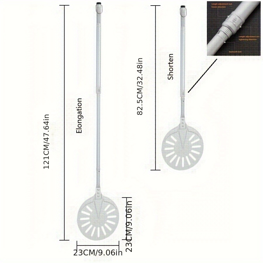 extended spatula baking spatula bread spatula pizza transfer spatula handle length adjustable details 2