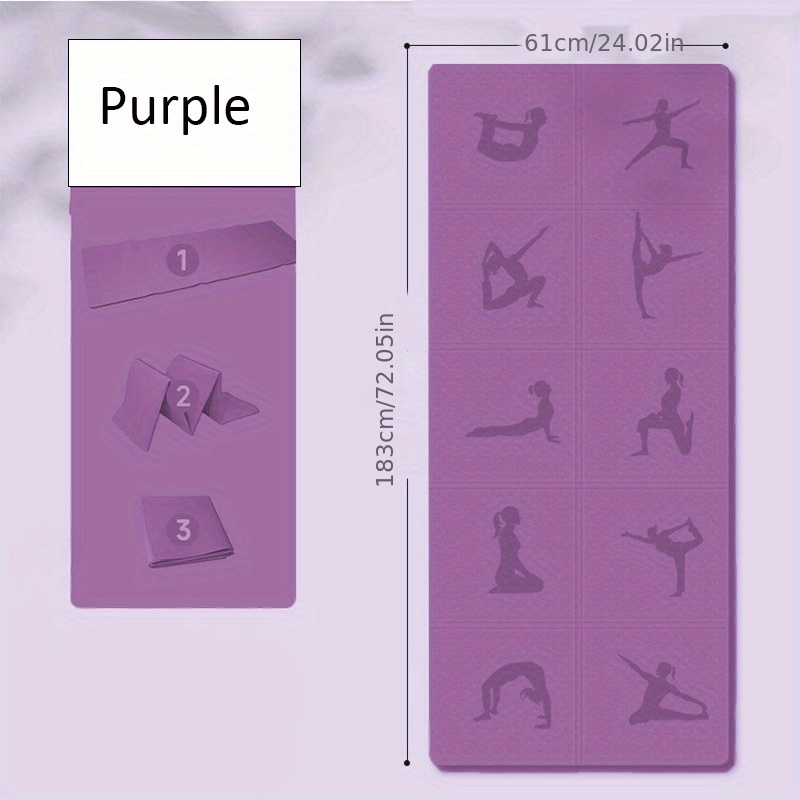 Thick TPE Yoga Mat w/ Guide Lines - Ideal for Students & Beginners