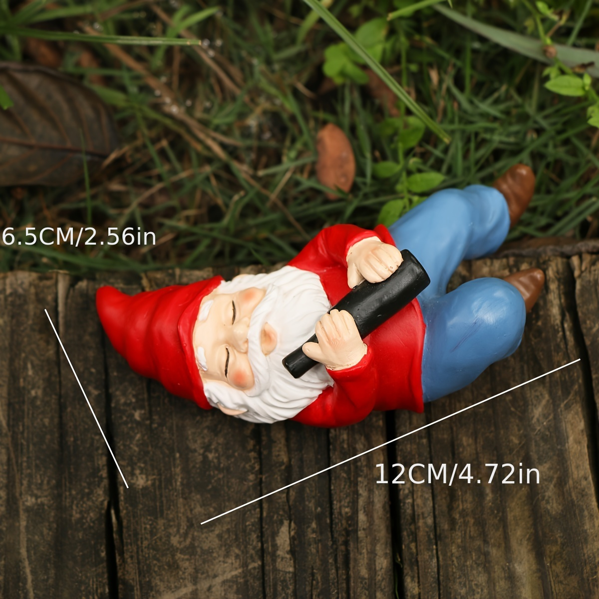 Image of Garden Gnome Decoration - 1 Piece Hand-painted Resin Dwarf Figurine, Festive Outdoor Statue For Yard, Patio, And Various Room Types, Ideal For Christmas, Halloween, Easter, Hanukkah