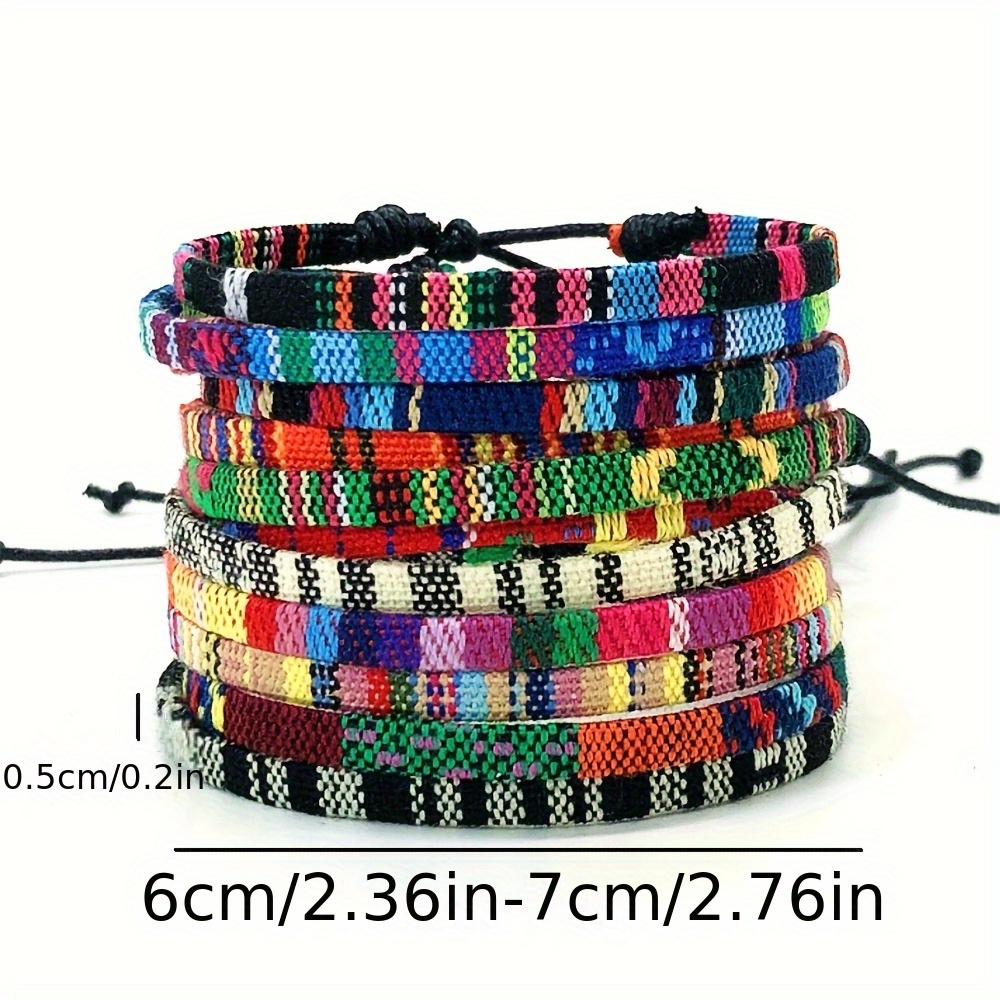 12pcs Artistic Retro Hand Woven Bracelets Set