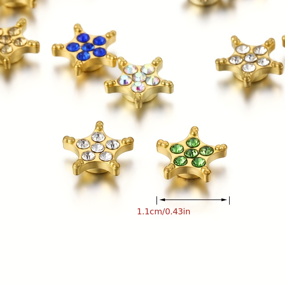 Wholesale Mixed Color Golden Star Shape Alloy Loose Charms - Temu