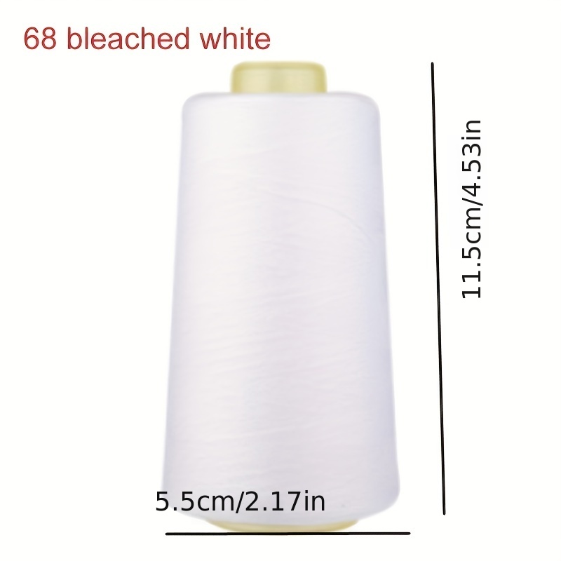 4 x 3000 Yards Serger Thread Spools White Polyester Sewing Thread Overlock  Cone