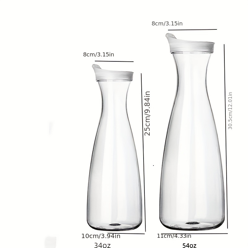 Glass Carafe Pitcher - 34oz Water Carafe Set for Mimosa Bar - Juice  Containers with Airtight Lids for Fridge, 3 Pack Tea Pitcher for Juice, Milk,  Cold Brew
