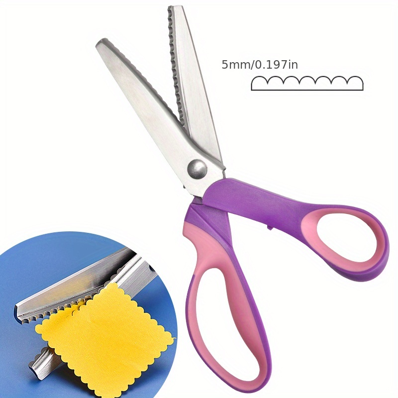 Stainless Steel Pinking Shears Craft Scissors Serrated - Temu