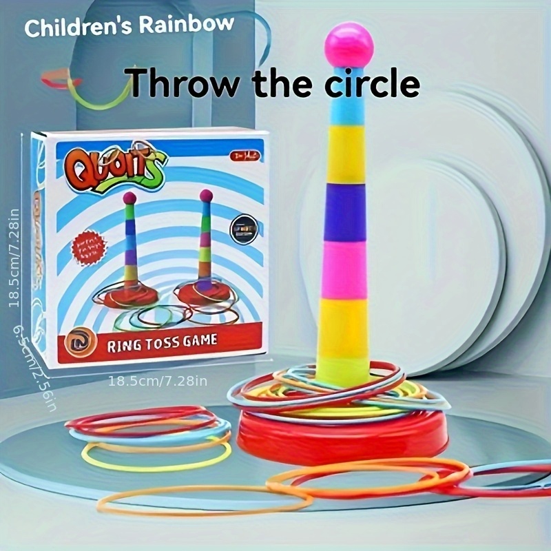 TEMU Colorful Ring Throw Game Kit With 12 Rings,set Of Colorful - Wonderful Puzzle Toys For Teenagers, Kindergarten Activities, , Celebrations And