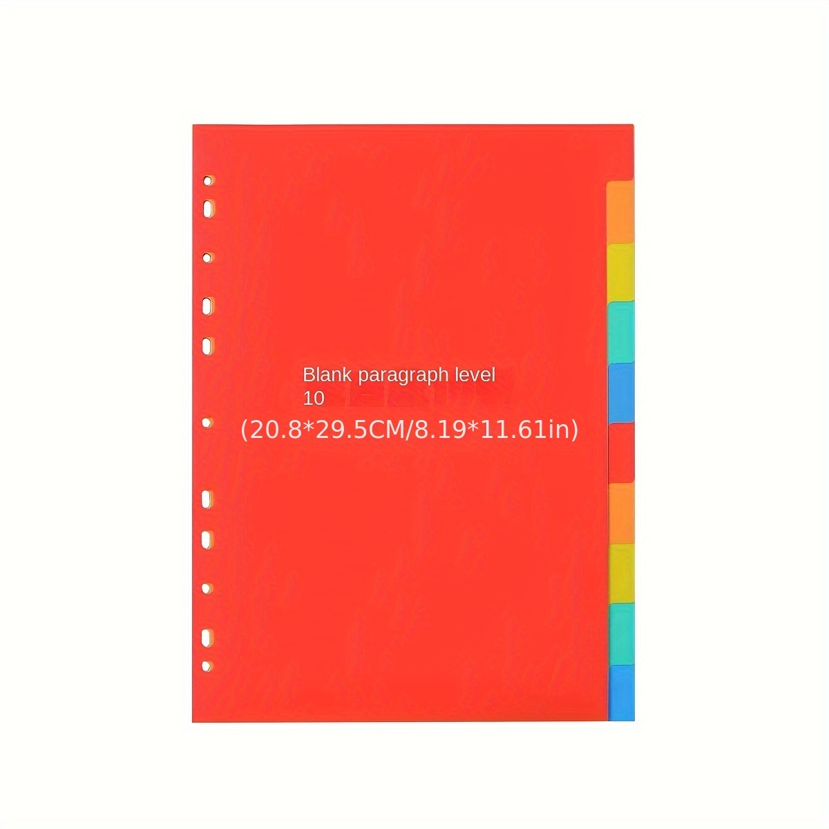 Image of [color Index Dividers] 5/10pcs A4 Index Dividers | Suitable For 2/3/4/11 Ring Binders, Letter Paper, Ideal For Office And School Use, Perfect As A Back-to-school Gift