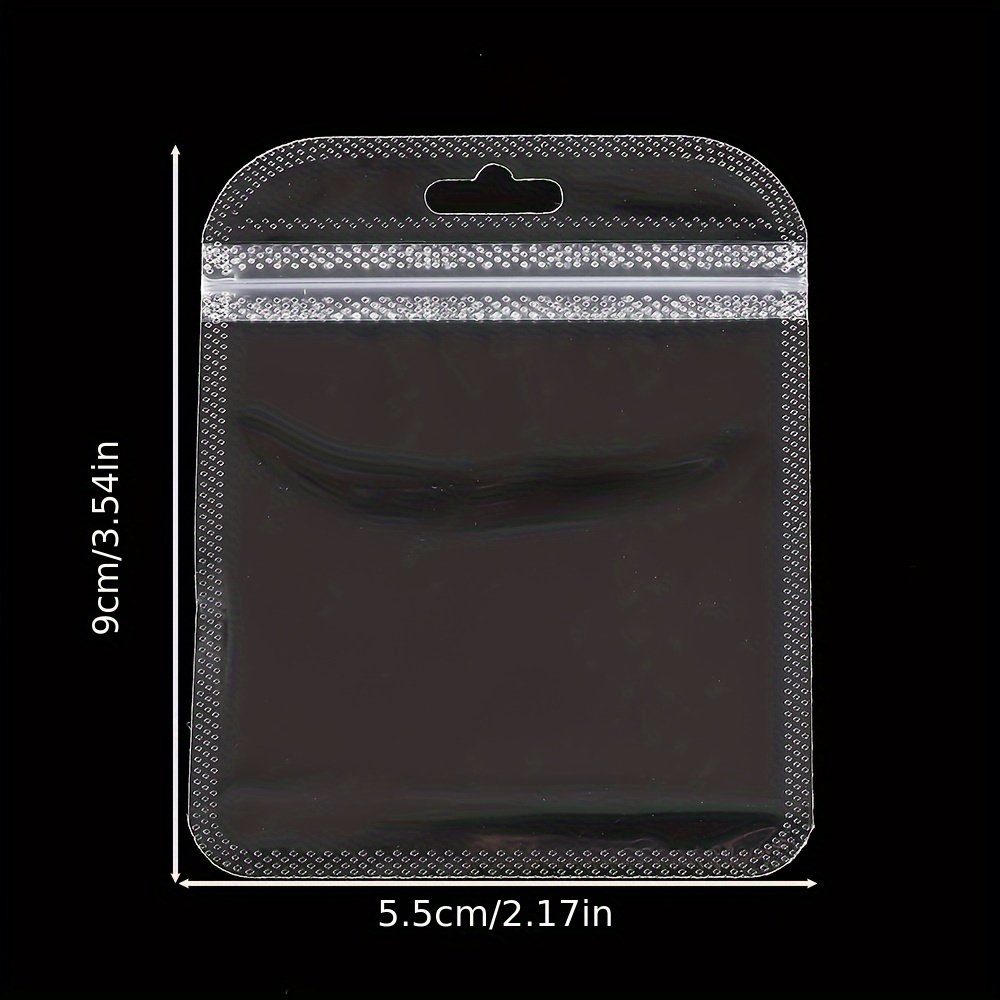 TEMU Lot de 50 sacs de rangement pour bijoux en plastique transparent avec fermeture éclair - Plusieurs tailles (5,5-12 cm) pour boucles d'oreilles,