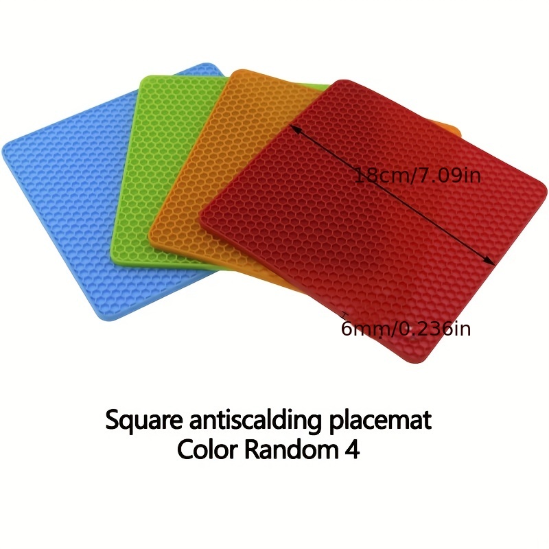 Multicolor Round Heat Resistant Silicone Hot Mat, Size: 17.5cm X