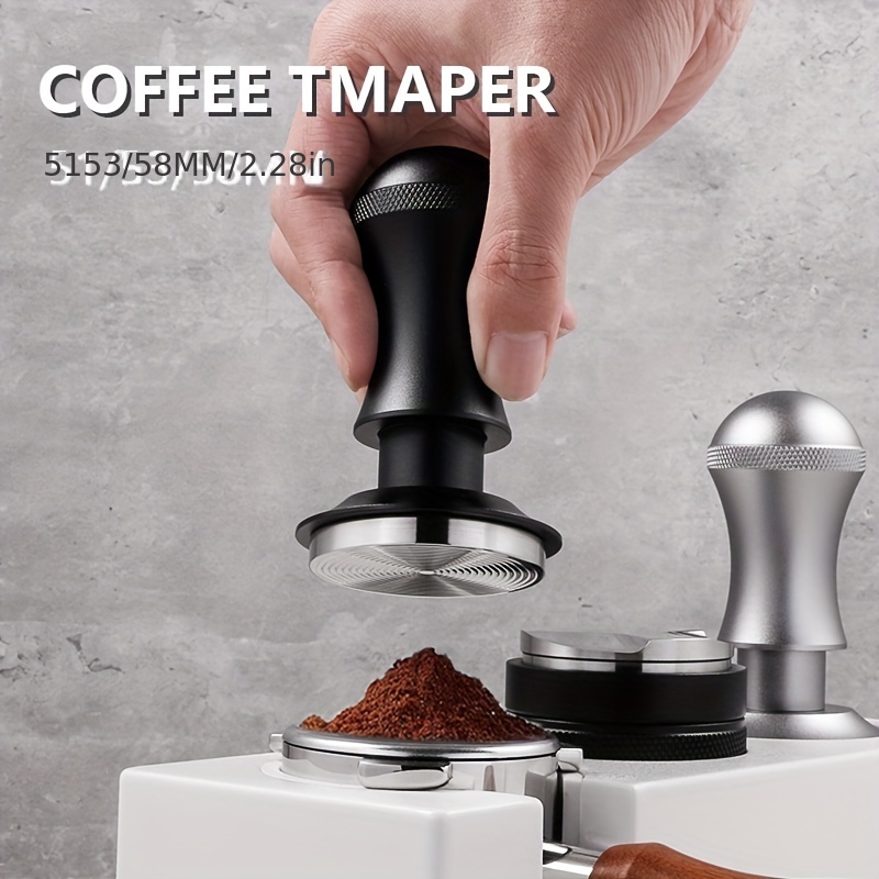 Distribuidor de café de 2.283 in, herramienta de distribución de espresso,  nivelador de manipulación de espresso de profundidad ajustable con mango de