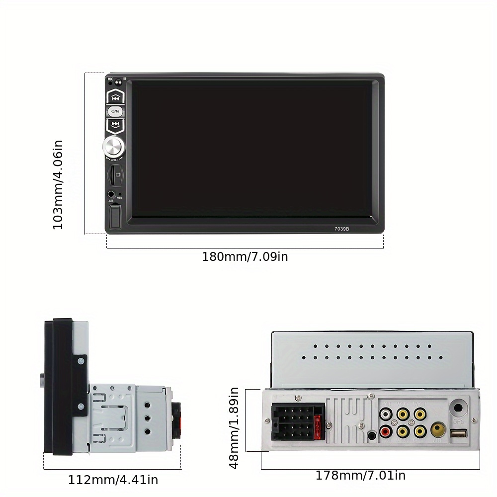 

Autoradio CarPlayer avec écran tactile simple DIN, autoradio Auto 7 pouces avec fil et , chargement USB et FM AUX TF + caméra de recul.