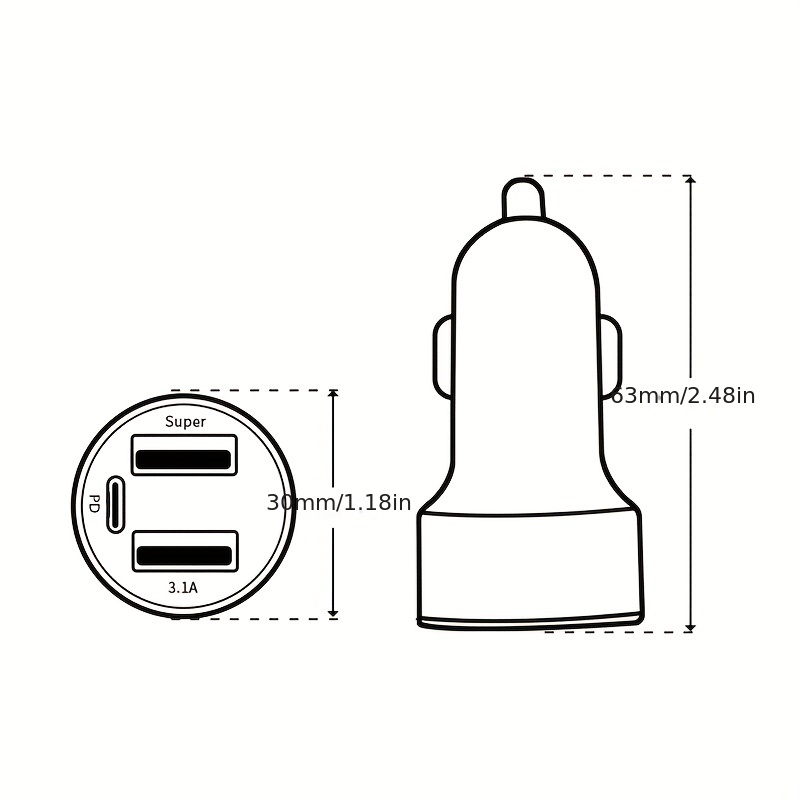 Fast Car Charger 3 Ports Blu ray Plastic Car Adapter Charge - Temu