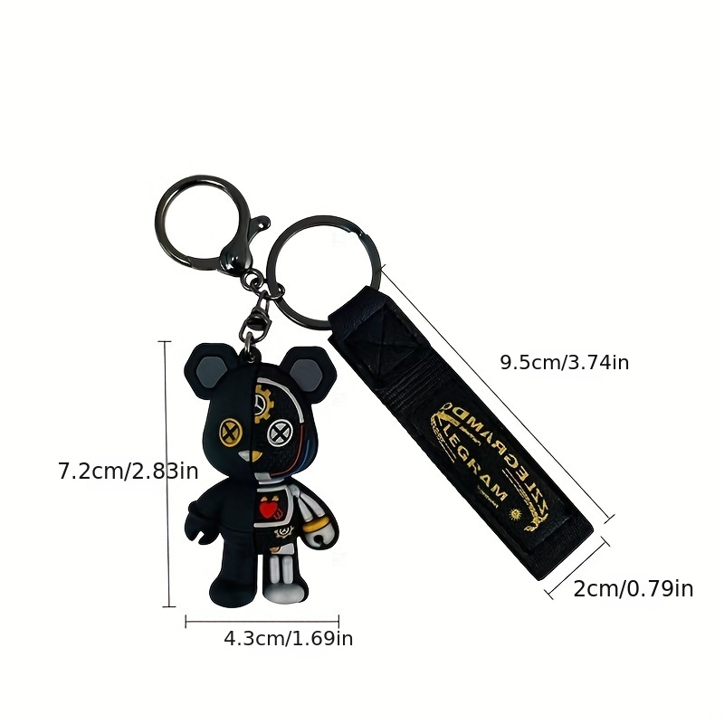 Fashion Keyrings Half Skull Body Robot Mechanical Bear Keychain