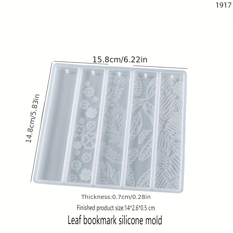 2pcs/set DIY Bookmark Mould Rectangle Silicone Mold Making Epoxy
