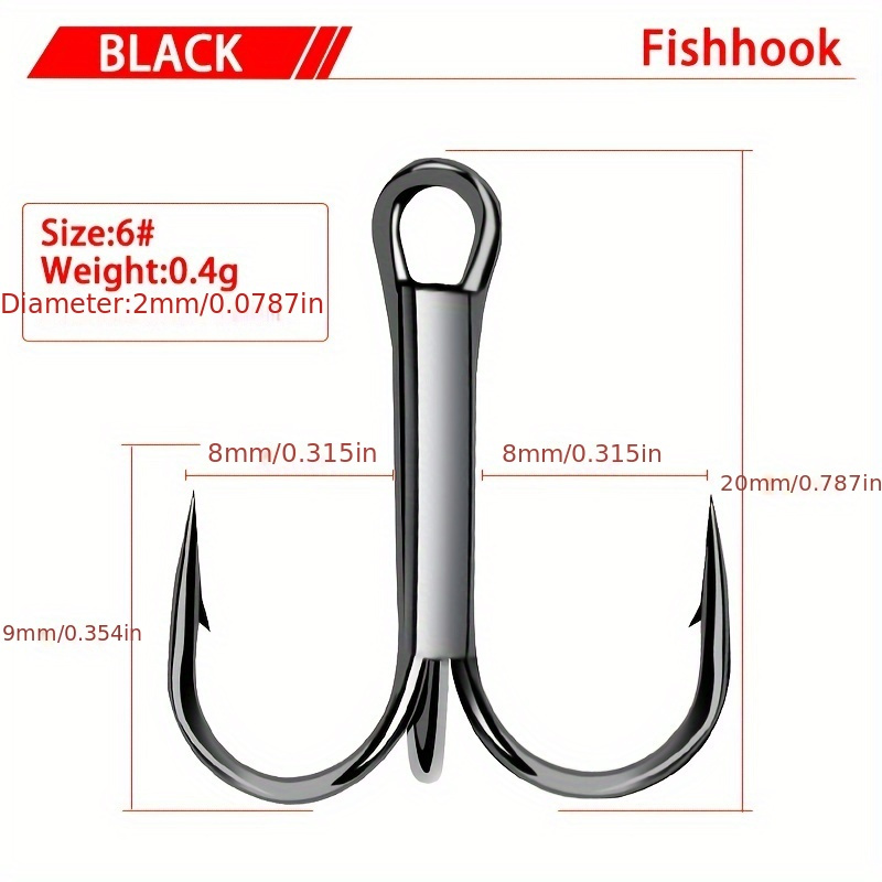 High Carbon Steel Barbed 2 0 Fishing Hooks In 10 Sizes 6# 15# For