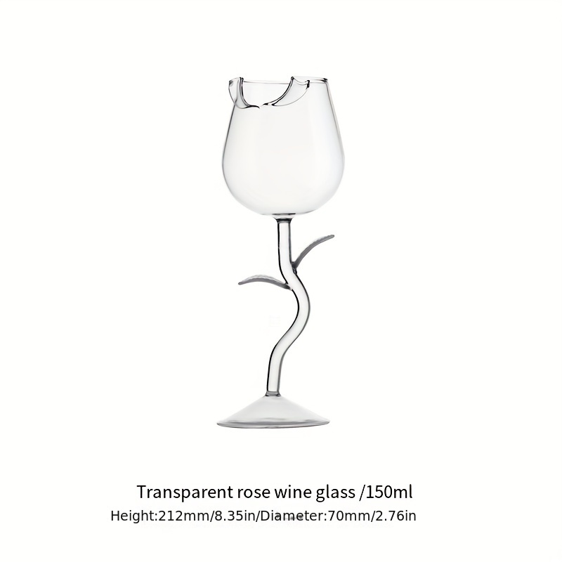 Rose Stem Cocktail Glass Clear Wine Glass Creative - Temu