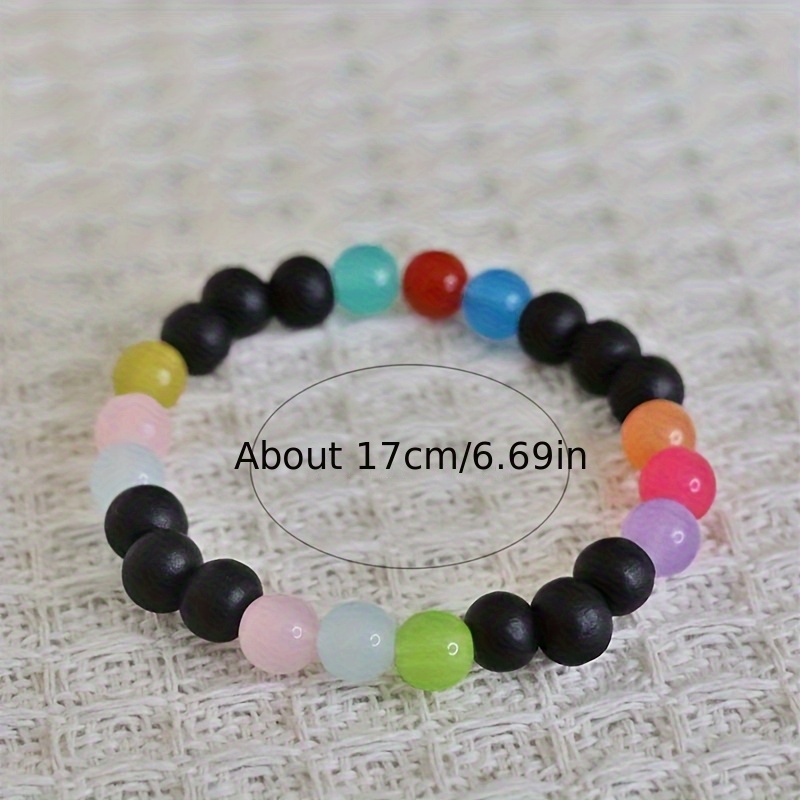 Custom Stackable Bracelet with Colorful Wooden Beads