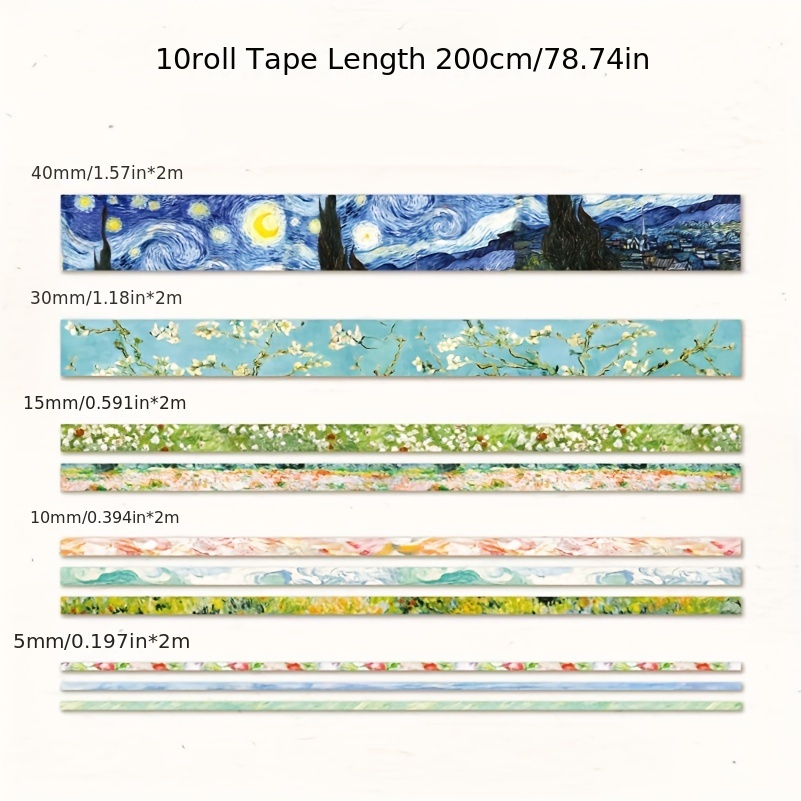 Time Memoirs Series Vintage English Washi Tape - Decorative Tape for Crafts