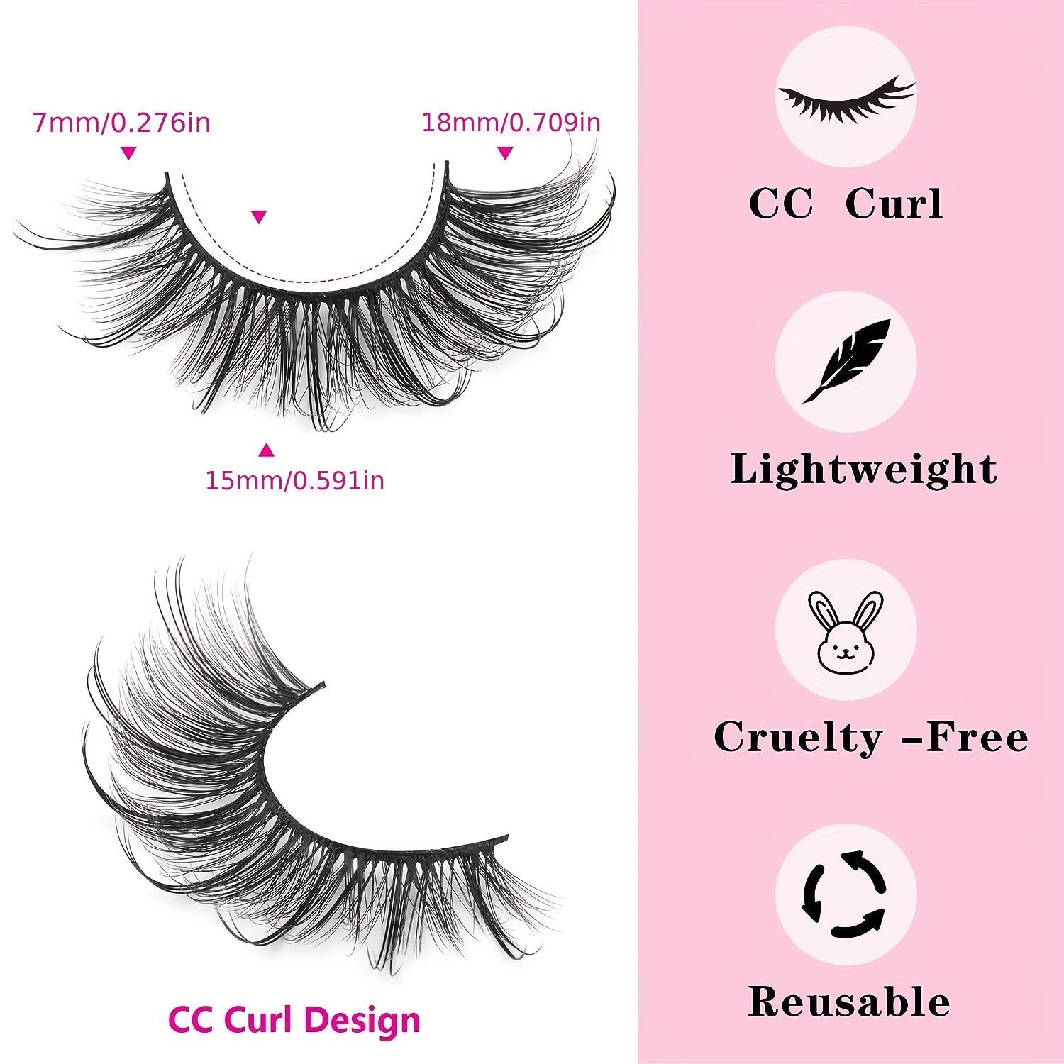 5 Pairs False Eyelashes Natural Thick Lashes Fluffy Dramatic Volume