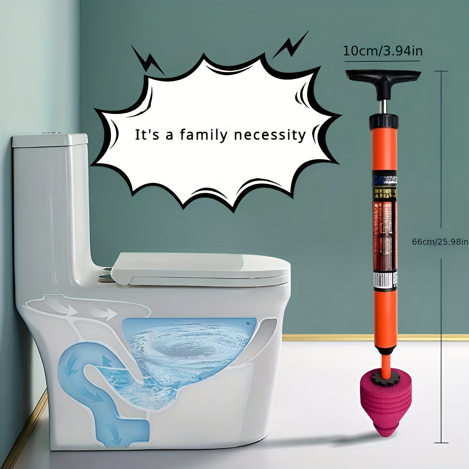 heavy duty pneumatic toilet plunger high pressure drain blaster cleaner with human handled pump design rubber material clog remover for toilets sinks pipes details 3