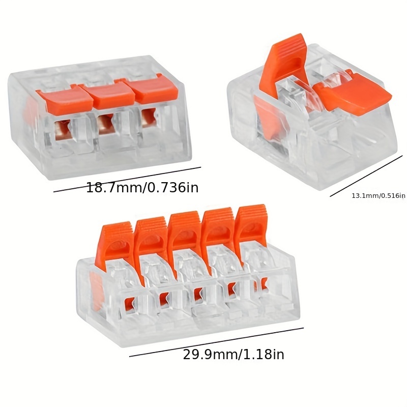 30 Pièces Pour Connecteurs Électriques Bloc De Fil Pince Câble Terminal  Réutilisable Mini Connecteur De Terminal De Fil Rapide À La Maison