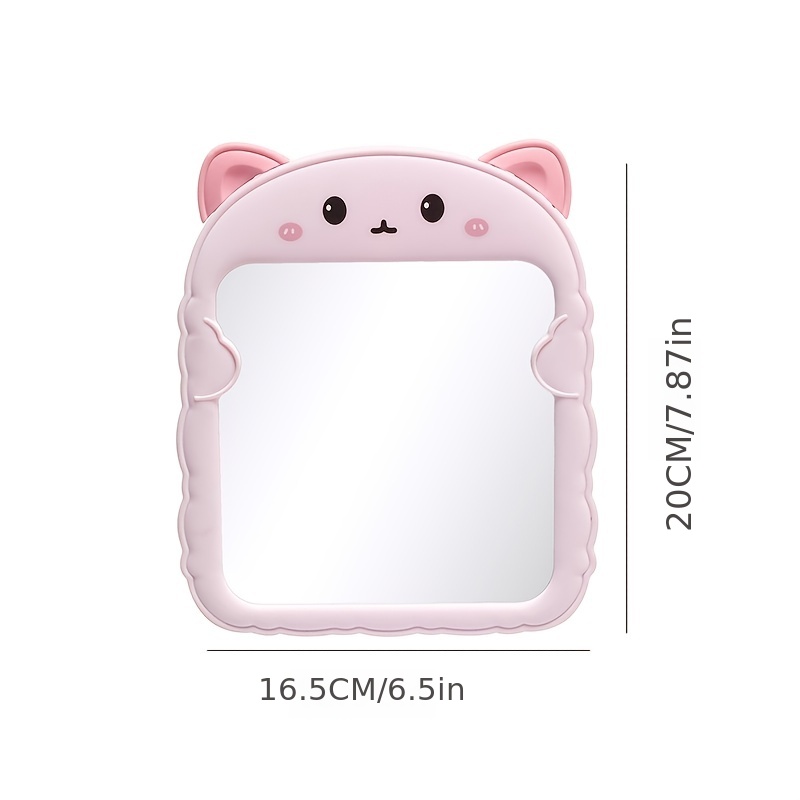 Desktop Cat Shape Makeup Mirror With Stand Cartoon Cute - Temu