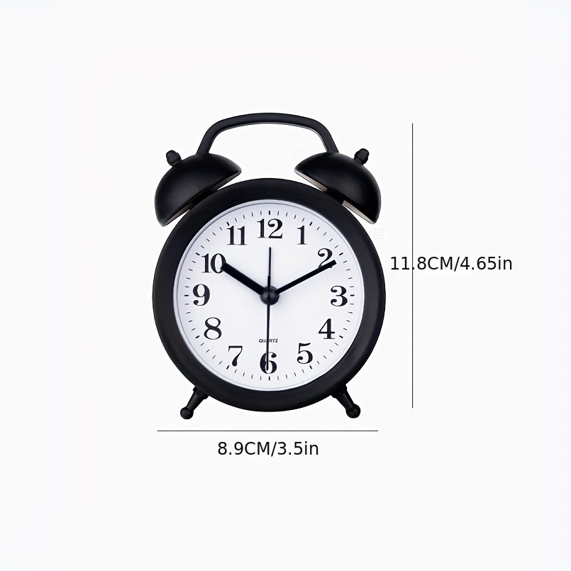 Lindo Mini Reloj Despertador Redondo De Metal Mesa De - Temu