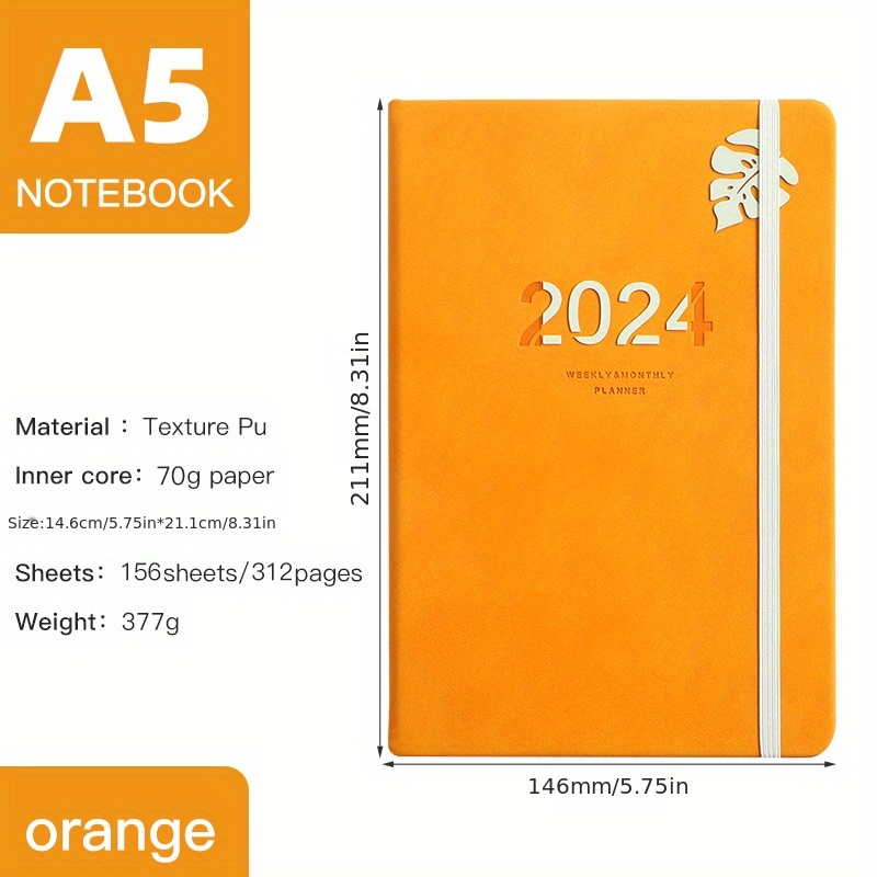 2024 English Calendar Book A5 Notebook Time Management - Temu