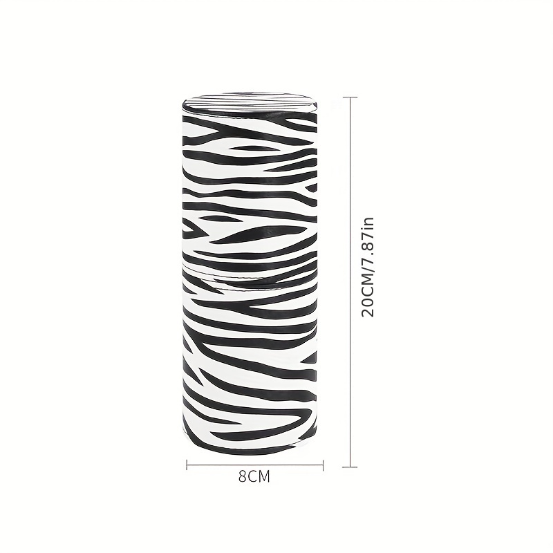 Zebra-stripe Makeup Brush Container, Dustproof Large Capacity