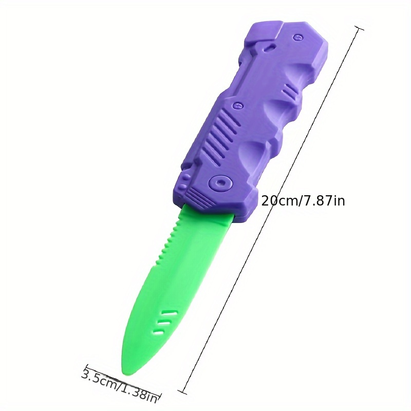 2pcs 3D Printed Children's Gravity Mini Radish Knife Telescopic Knife, Male  And Female Portable Decompression Toy