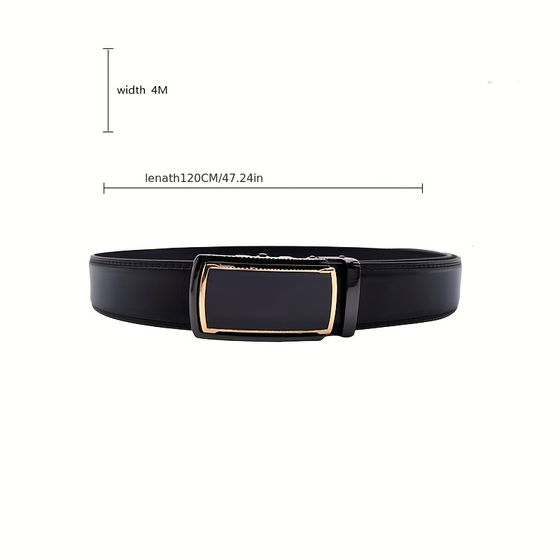 Men's Leather Belt Automatic Buckle Business Waist Strap
