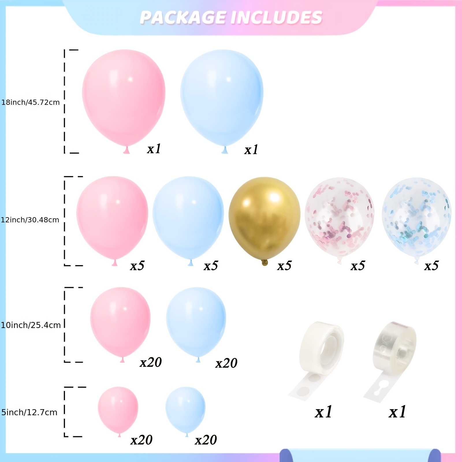 Ballon gender reveal boy or girl 70 CM avec helium et confettis