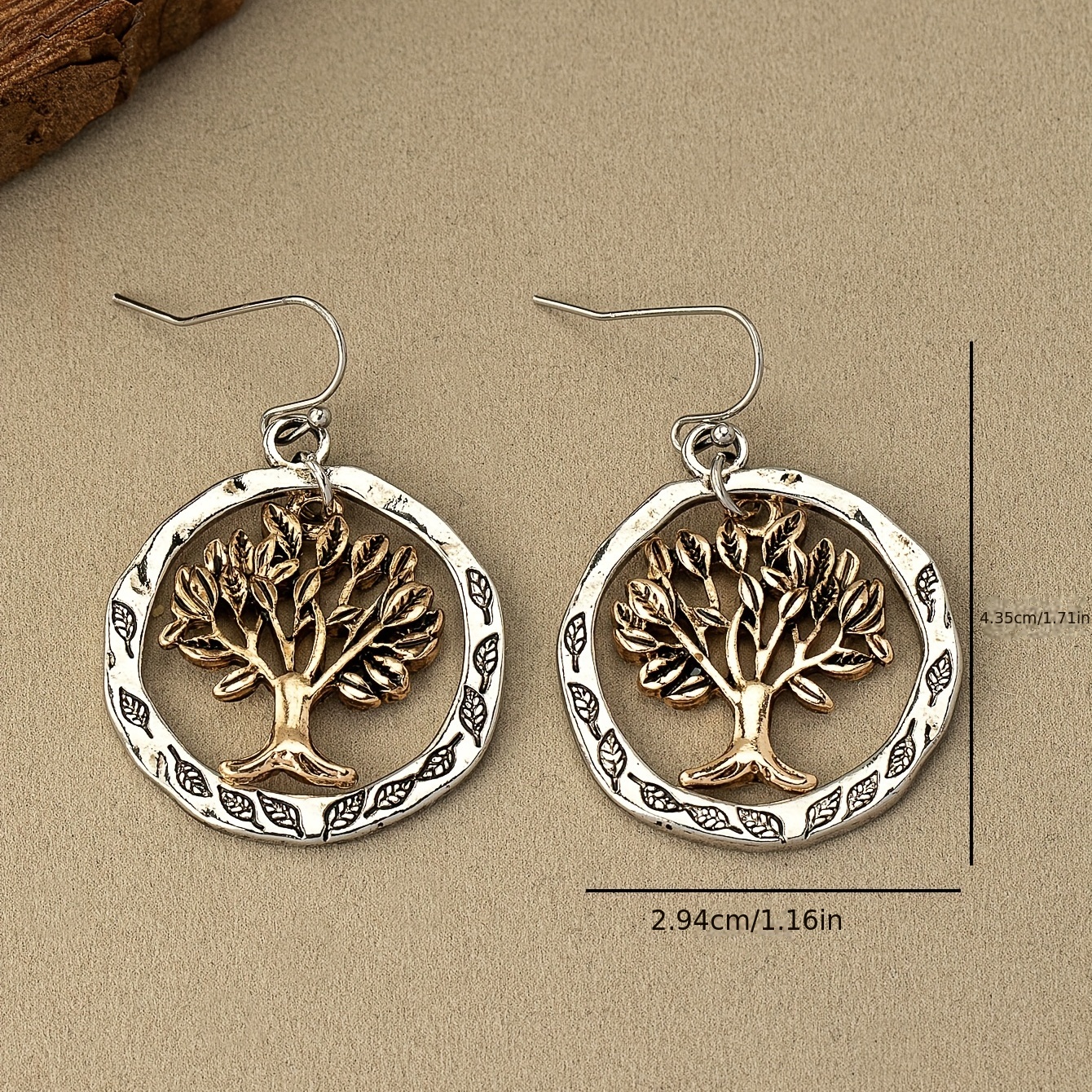 Boho Bohemian Tree Of Life Round Earrings Zinc Alloy Retro Style