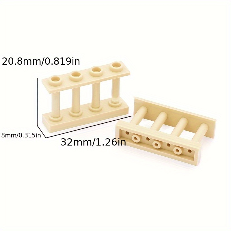 10pcs Building Blocks + Corner Posts 1x4x2 Fence 4x4x2 - Compatible with Archite