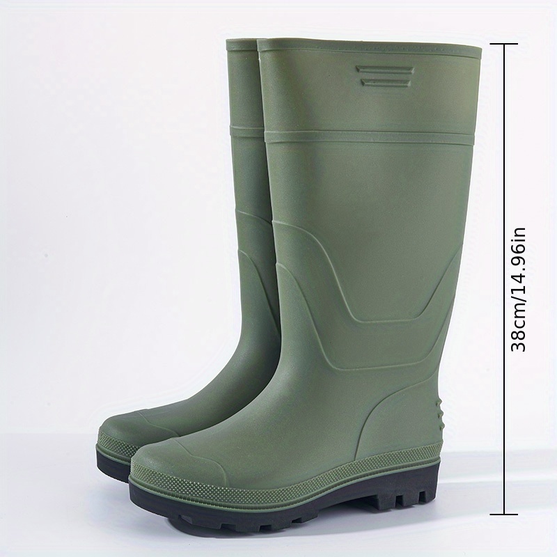 Minimalist Waterproof Four Seasons Shoes, Men's Mid-calf Sports Classic Rain Boots Non-slip Slip On Garden Fishing Shoes