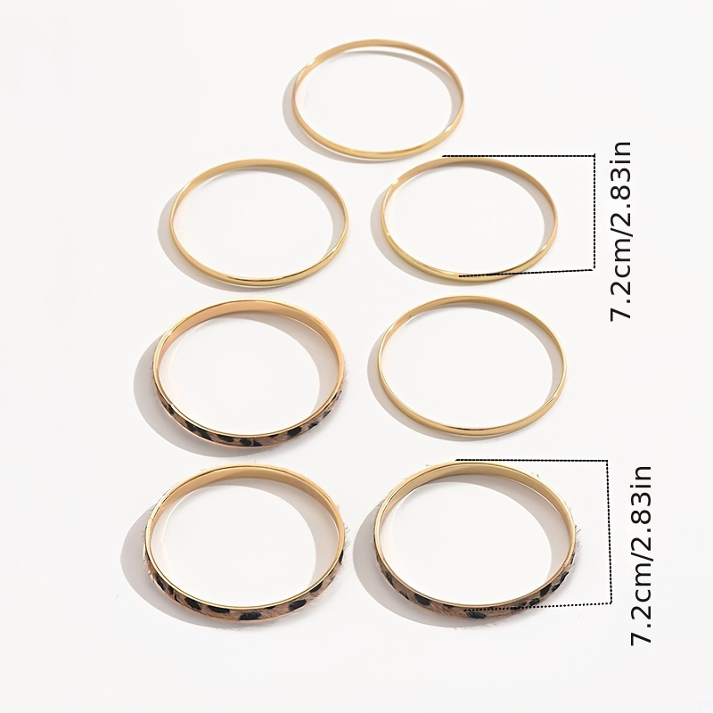 7pcs Bold Leopard Print Layer Bracelet Set for Women
