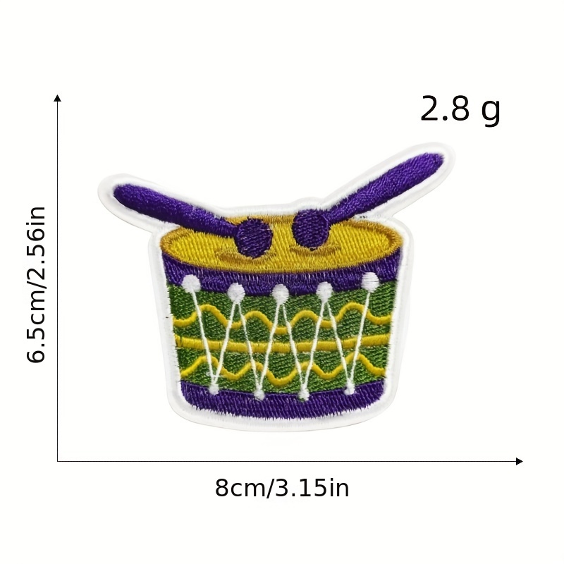 Mardi Gras Mask Embroidered Iron on Patch, Size: 3 Diameter