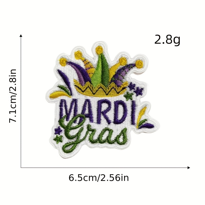 Mardi Gras Happy Face Sequin Patch Detail Top