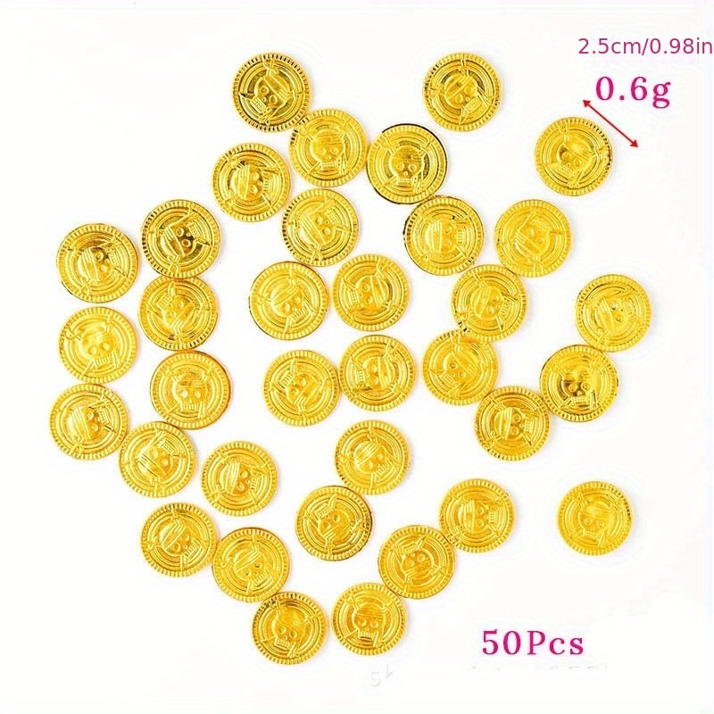 50pcs Plastica Pirata Moneta D'oro Halloween Decorazione Festa Di  Compleanno Per Bambini Finto Tesoro D'oro Forniture Per Feste Regalo Favore  Per Bambini - Temu Switzerland