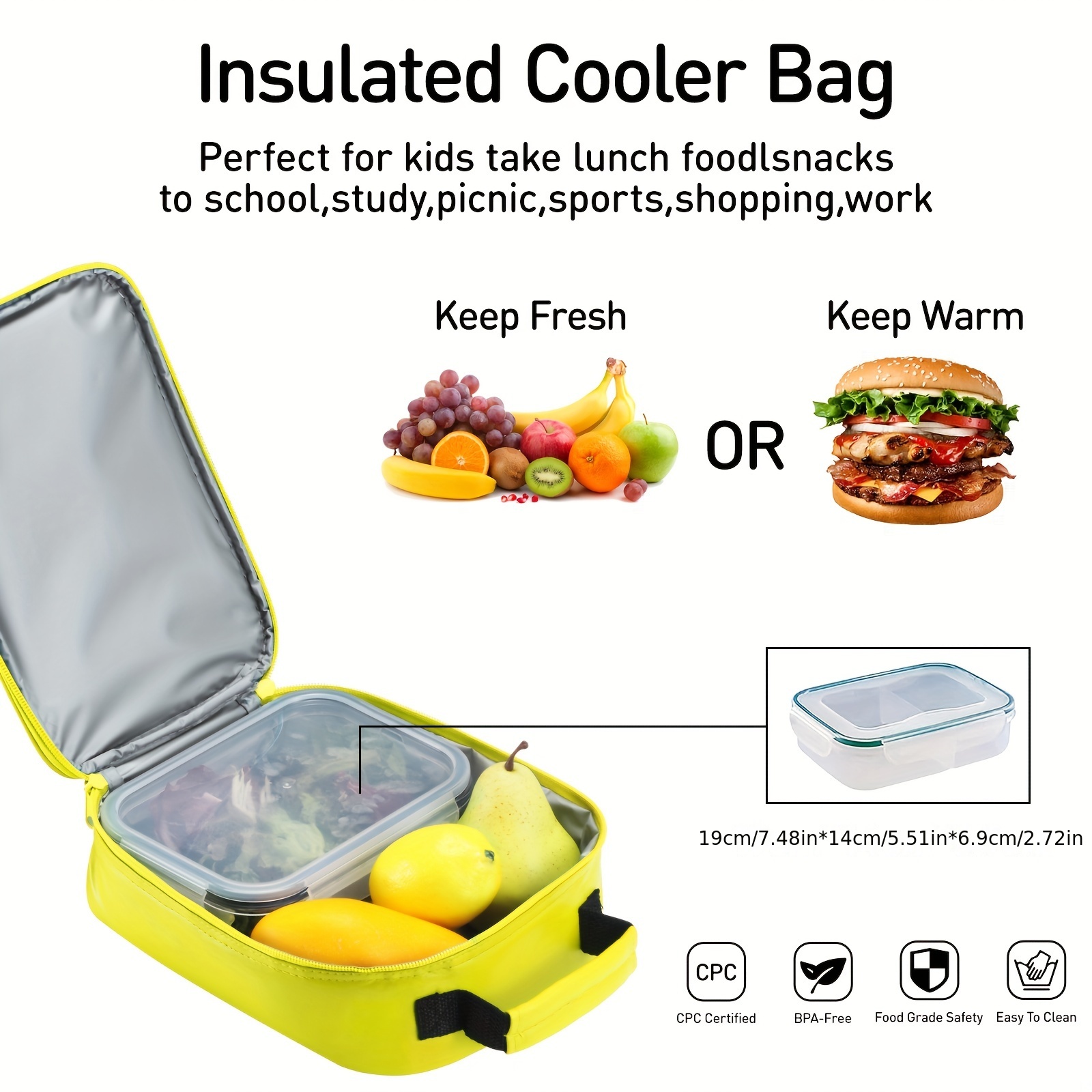 Hairao Insulated Lunch Box for Boys,Game Lunch Bag for School