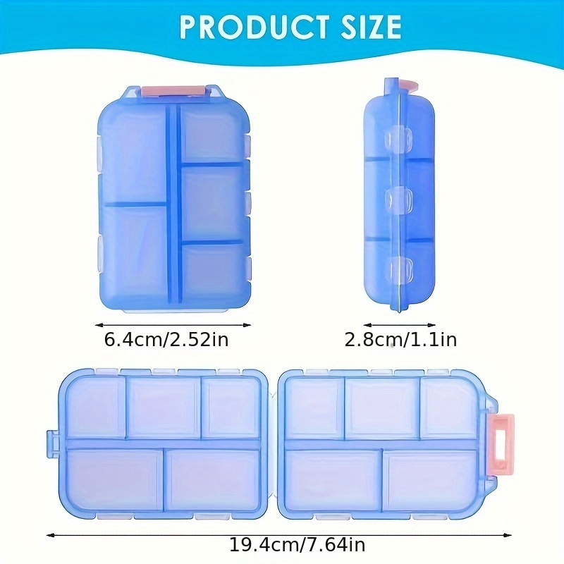 4 Pack Pill Case Portable Small Weekly Travel Pill Organizer