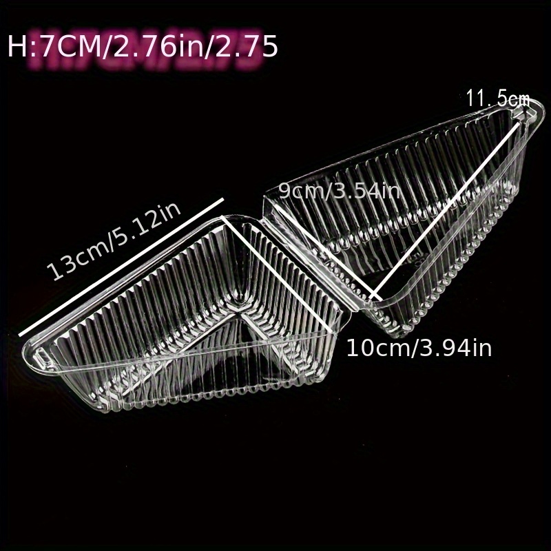 100PCS, Disposable Food Storage Box, Triangles Plastic Food Box For Pie,  Sandwich, Cake, Snack Pastry Transparent Container, Dessert Storage Box,  Wedd