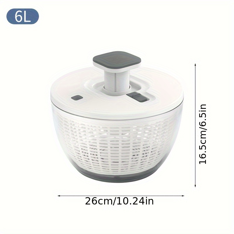 6l manual salad spinner vegetable dryer multifunctional kitchen gadget for quick drying   lettuce fruits more essential kitchen tool details 8