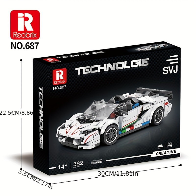 

Reobrix 687 Classic Racing Series Car Building Set, Super Race Cars Building Block Toys, Moc Sports Cars Toy, Idea Gift For Holiday And Birthday