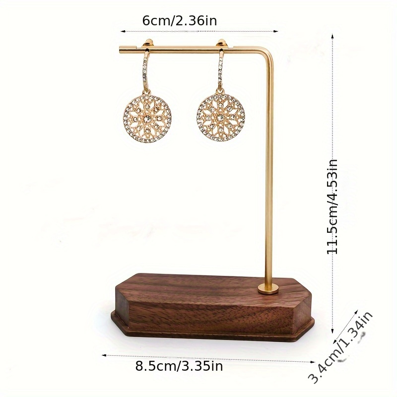 Josmimic Jewelry Organizer Stand – Necklace & Earring Holder With Metal Base | Black Small Tower
