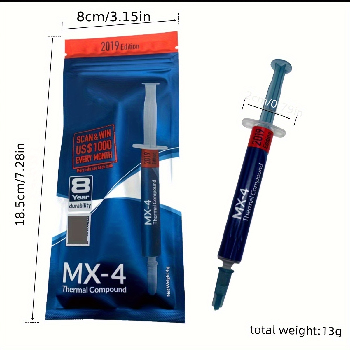 mx 4 4g 2019 thermal paste for cpu suitable for laptops and desktop computers packaged for gpu cooling Product details 1