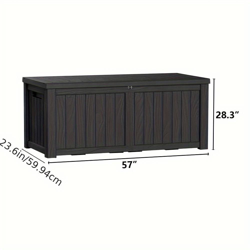120/150GAL Black Large Outdoor Storage Deck Box, UV-resistant And Waterproof, Weatherproof Resin Storage Box, Lockable Lid Suitable For Patio Furniture, Pool Accessories, Gardening Tools. Ample Space For Indoor And Outdoor Use, Box,Cabinet,Rack for Outdoor Storage