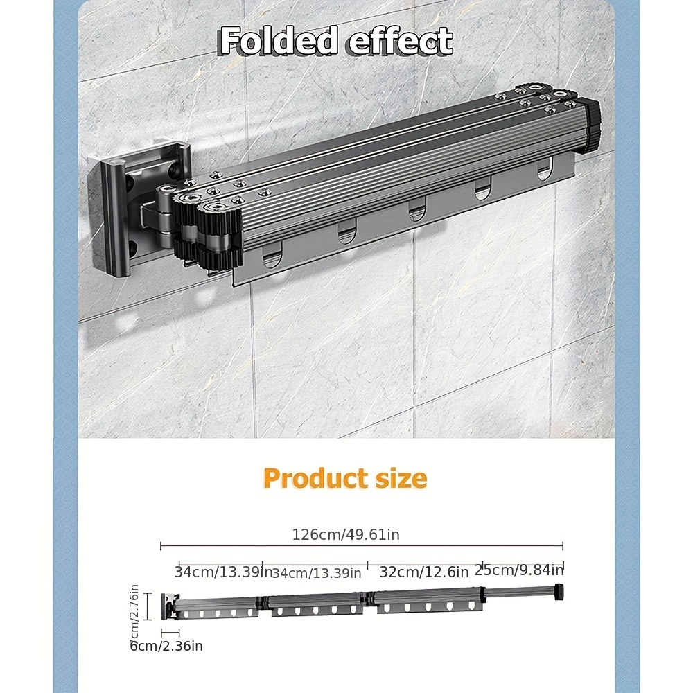 1pc 4 Ft Hanger Wall Hanging Foldable Hanger Wall Hanging Retractable Hanger, Drying Racks