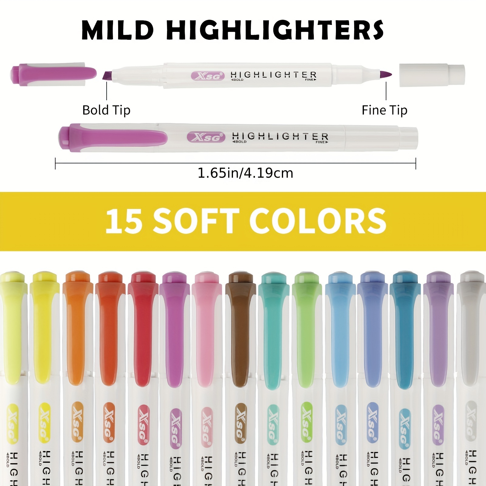 ZEYAR Highlighter Pastel Colors Chisel Tip Marker Pen, Assorted Colors,  Water Based, Quick Dry 18 Colors 