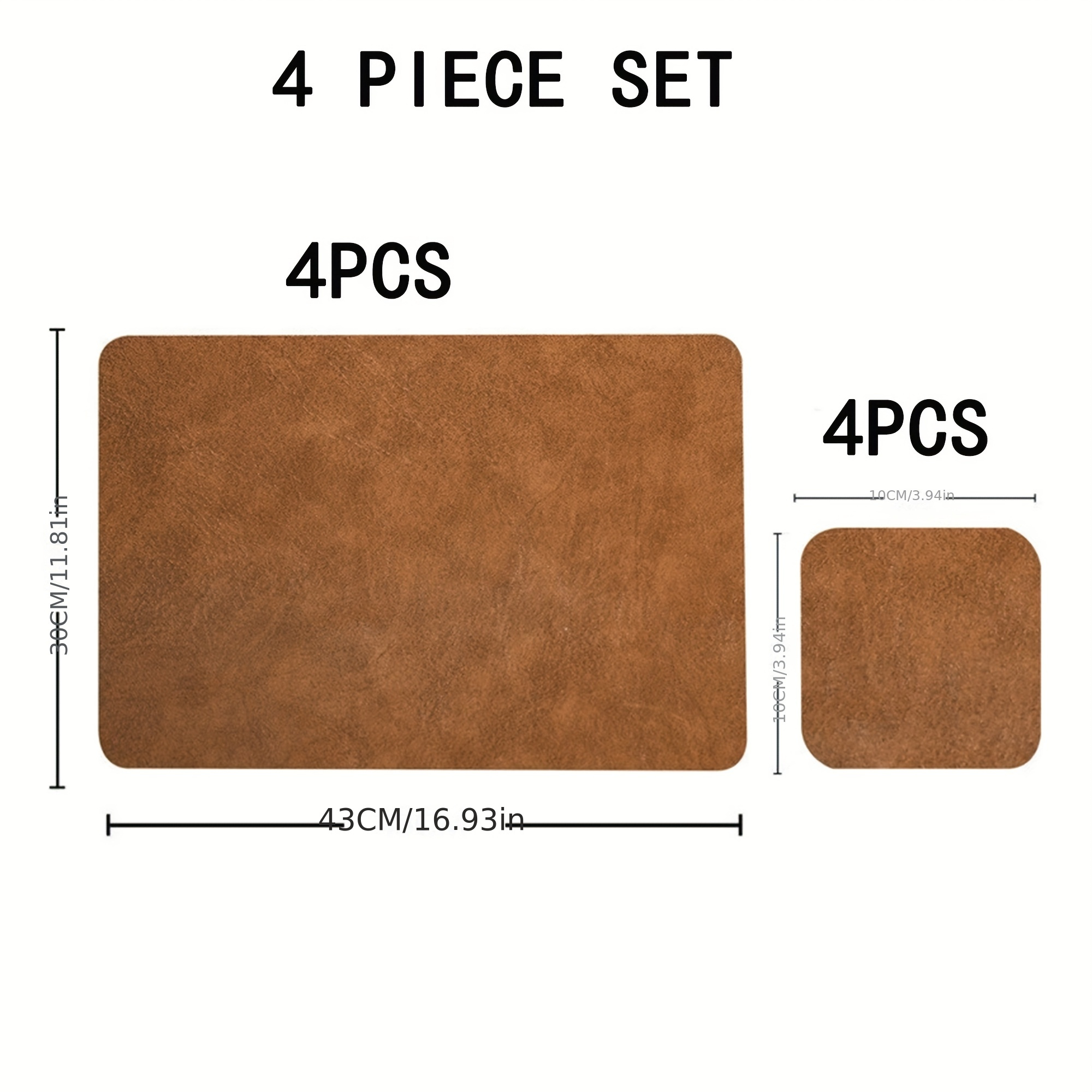 Image of 1set/ Double-sided Two-color Faux Leather Placemat Home Coasters And Table Mat, Heat Insulation Mat, Creative Table Decoration Placemat Suitable For Restaurant, Hotel Party Activities